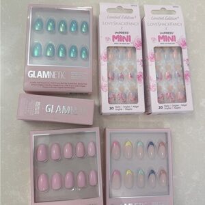 Glamnetic Press-On Nails - Pink and Blue